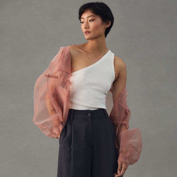 NWT Pilcro Ribbed One Shoulder Top - Picture 1 of 14